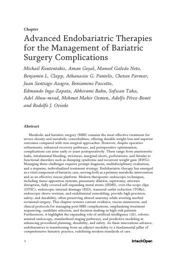 Advanced endobariatric therapies for the management of bariatric surgery complications — ilk sayfa